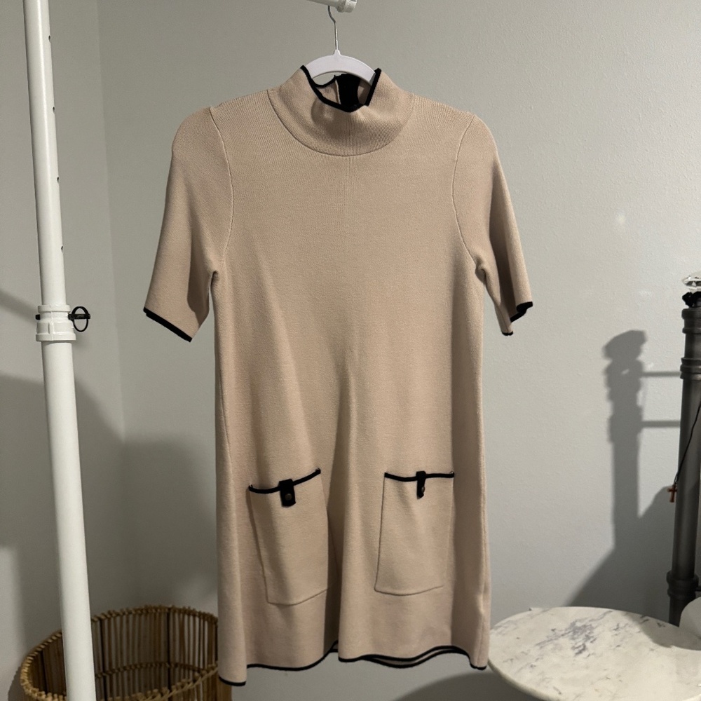 The Annalise Mock-Neck Mini Sweater Dress - by Maeve